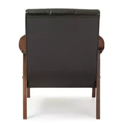 Kirklands Home Faux Leather Kegan Accent Chair Black Outlet