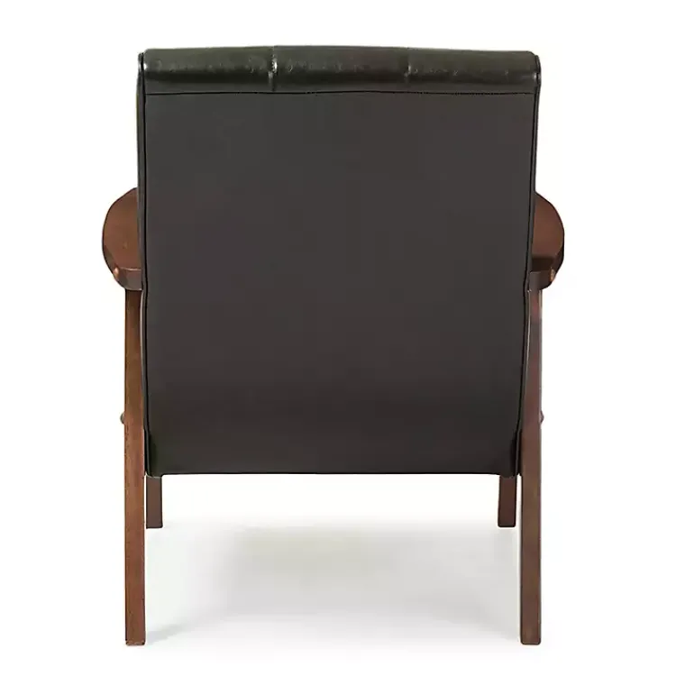 Kirklands Home Faux Leather Kegan Accent Chair Black Outlet