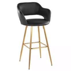 Kirklands Home Faux Leather Marge Bar Stools, Set of 2 Black Outlet