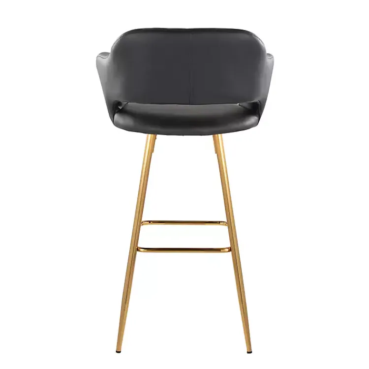 Kirklands Home Faux Leather Marge Bar Stools, Set of 2 Black Outlet