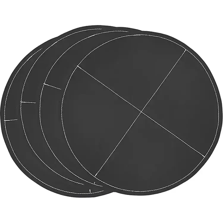 Kirklands Home Faux Leather Placemats, Set of 4 Black Online