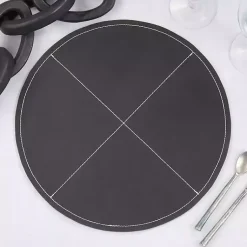 Kirklands Home Faux Leather Placemats, Set of 4 Black Online