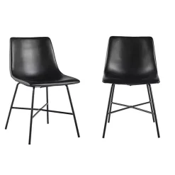 Kirklands Home Faux Leather Scoop Dining Chairs, Set of 2 Black Online