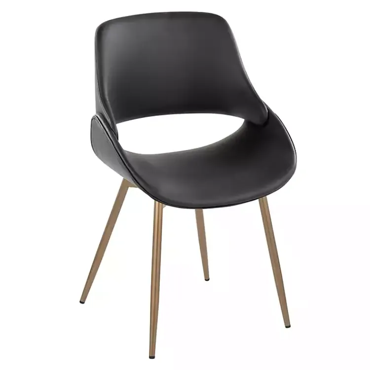 Kirklands Home Faux Leather Scooped Accent Chairs, Set of 2 Black Online