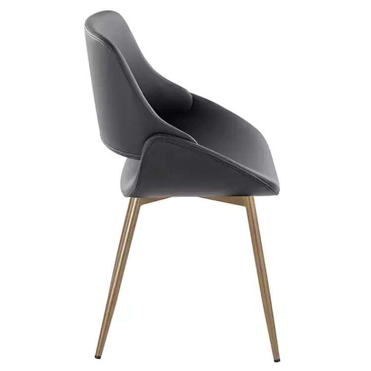 Kirklands Home Faux Leather Scooped Accent Chairs, Set of 2 Black Online