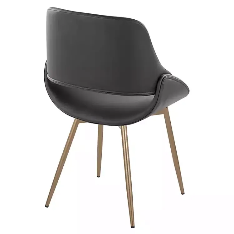Kirklands Home Faux Leather Scooped Accent Chairs, Set of 2 Black Online