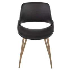 Kirklands Home Faux Leather Scooped Accent Chairs, Set of 2 Black Online