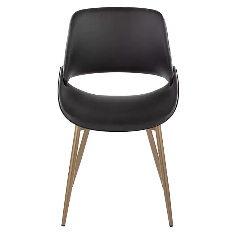 Kirklands Home Faux Leather Scooped Accent Chairs, Set of 2 Black Online