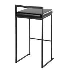 Kirklands Home Faux Leather Stackable Bar Stools, Set of 2 Black Online