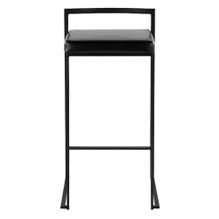 Kirklands Home Faux Leather Stackable Bar Stools, Set of 2 Black Online