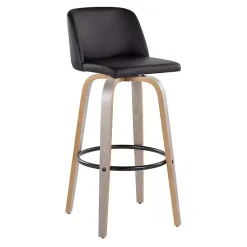 Kirklands Home Faux Leather Torino Bar Stools, Set of 2 Black Hot