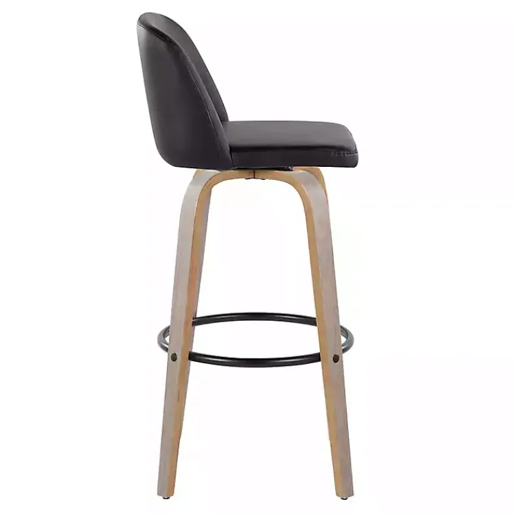 Kirklands Home Faux Leather Torino Bar Stools, Set of 2 Black Hot