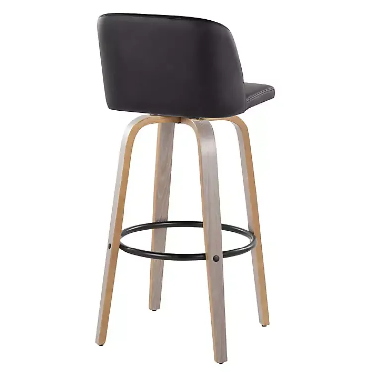 Kirklands Home Faux Leather Torino Bar Stools, Set of 2 Black Hot