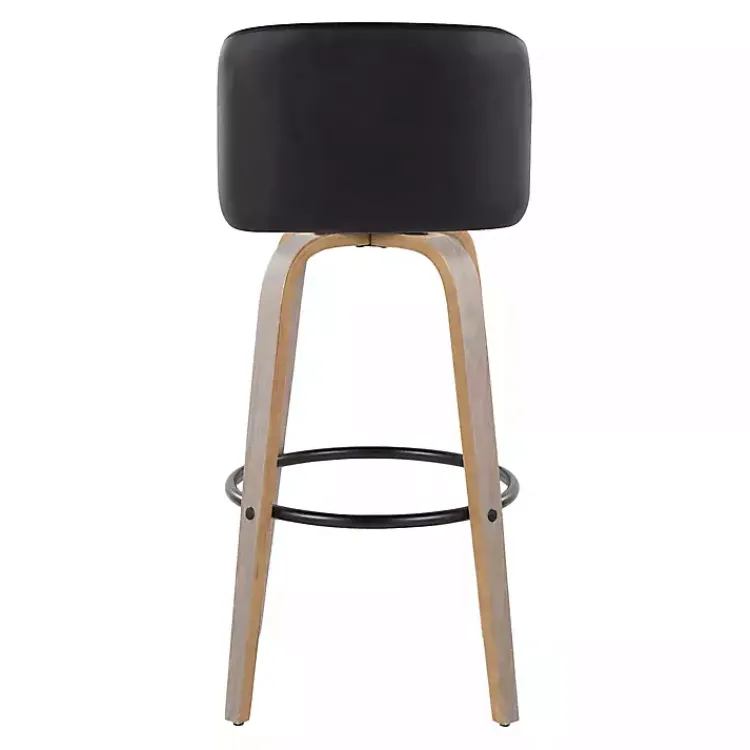 Kirklands Home Faux Leather Torino Bar Stools, Set of 2 Black Hot