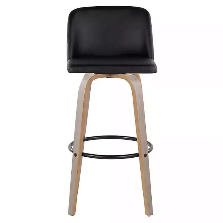 Kirklands Home Faux Leather Torino Bar Stools, Set of 2 Black Hot