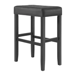 Kirklands Home Faux Leather Tufted Madison Bar Stool Black Hot