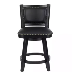 Kirklands Home Faux Leather Upholstered Counter Stool Black Clearance