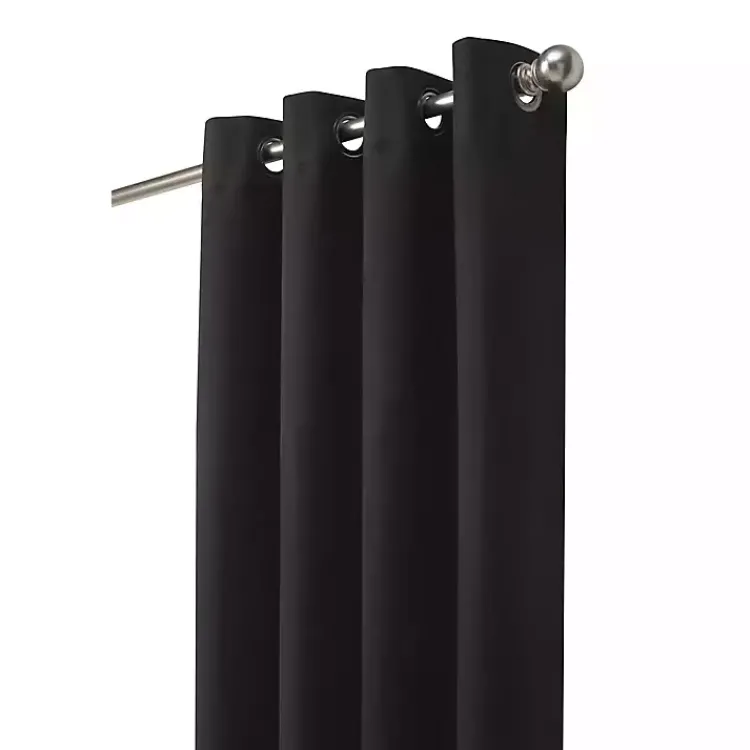 Kirklands Home Faux Suede out Curtain Panel, 108 in. Black Best