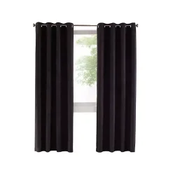Kirklands Home Faux Suede out Curtain Panel, 84 in. Black Clearance