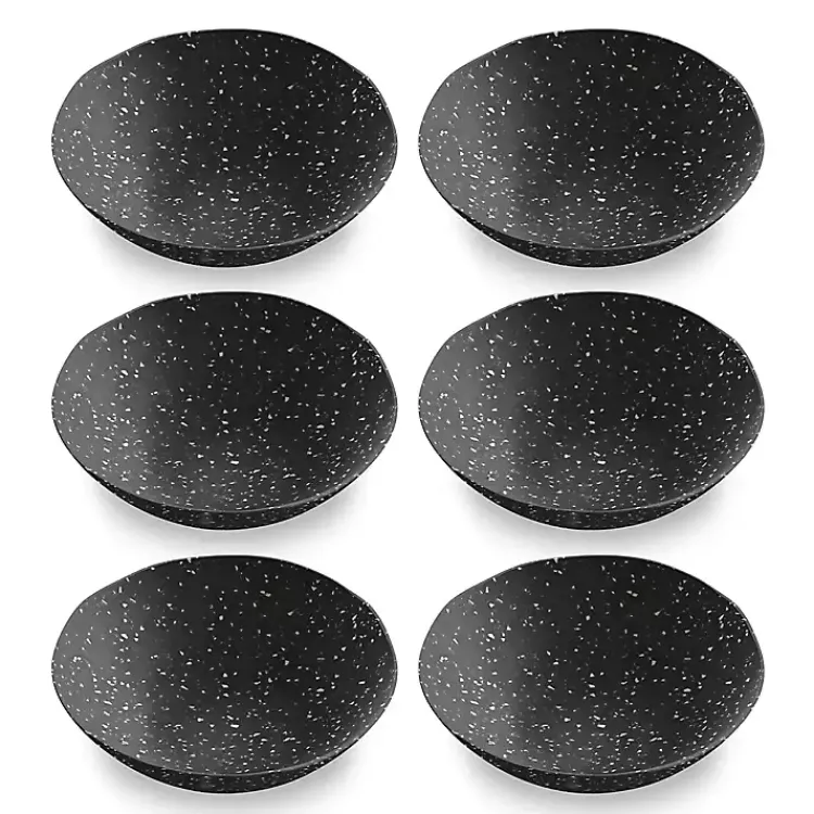 Kirklands Home Faye Melamine Cereal Bowls, Set of 6 Black