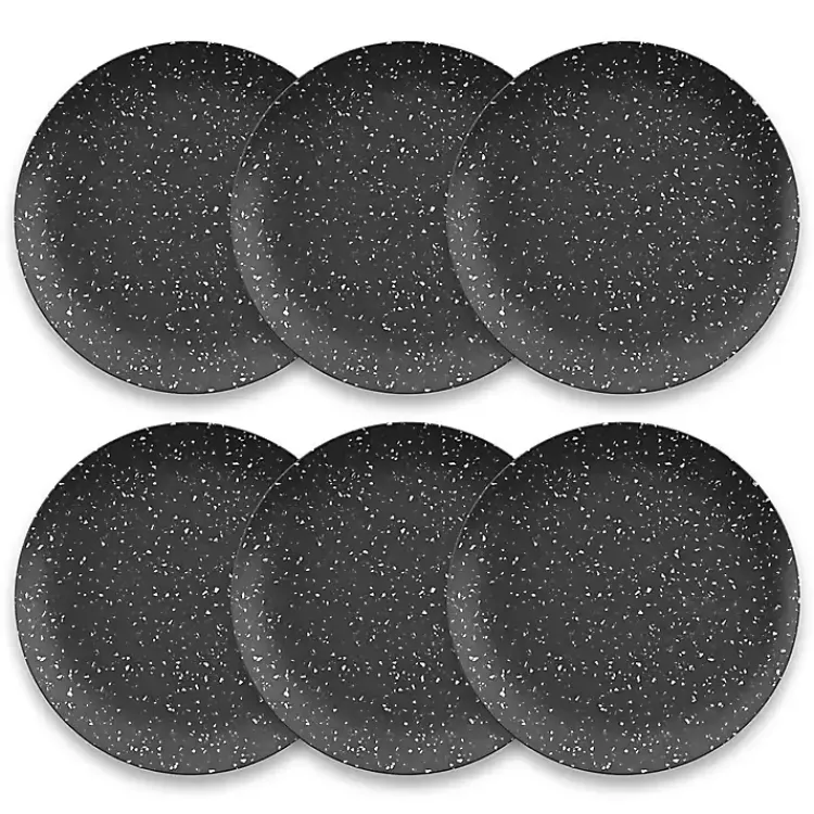 Kirklands Home Faye Melamine Dinner Plates, Set of 6 Black Best