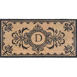 Kirklands Home Black Fleur De Lis Monogram D Doormat Hot