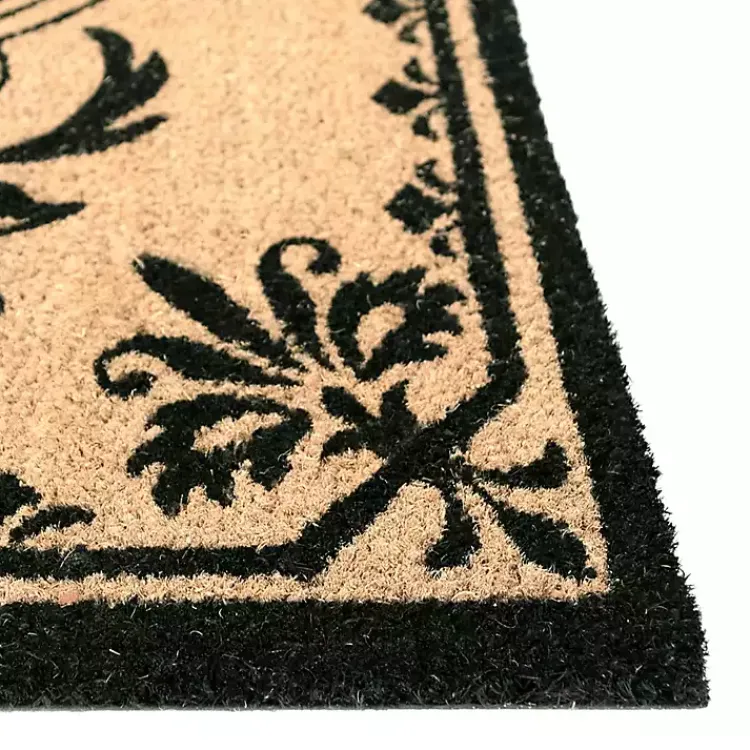 Kirklands Home Black Fleur De Lis Monogram D Doormat Hot