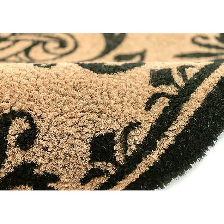 Kirklands Home Black Fleur De Lis Monogram D Doormat Hot