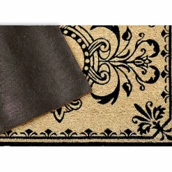 Kirklands Home Black Fleur De Lis Monogram G Doormat Sale