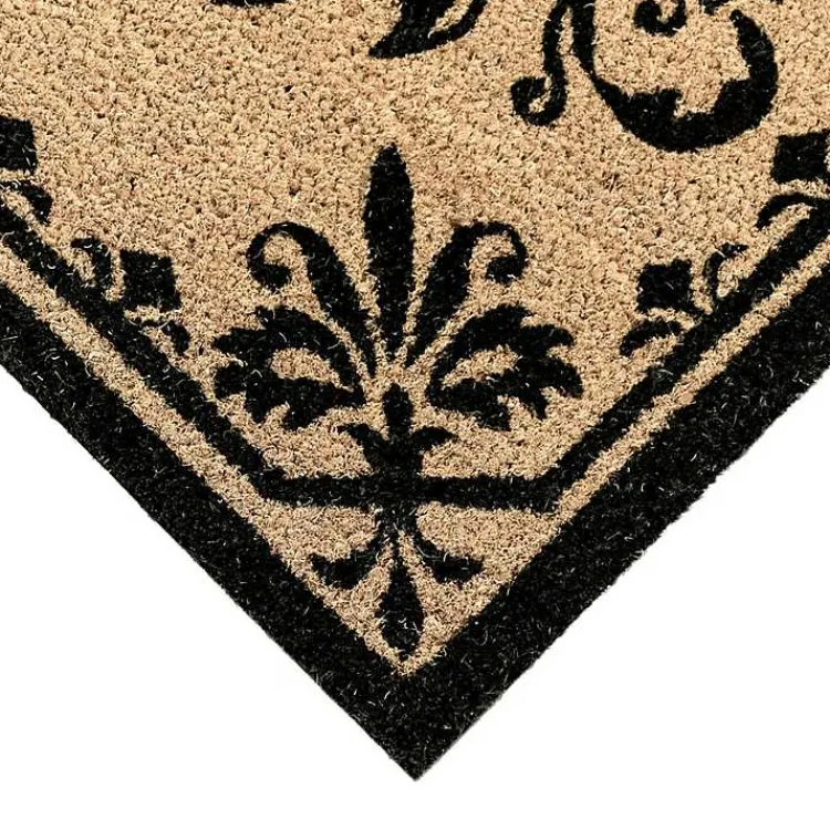 Kirklands Home Black Fleur De Lis Monogram P Doormat Discount