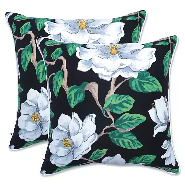 Kirklands Home Black Floral Blooms 2-pc. Outdoor Pillows Discount