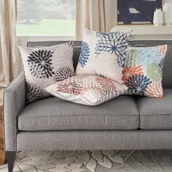 Kirklands Home Floral Chevron Outdoor Throw Pillow Black Outlet
