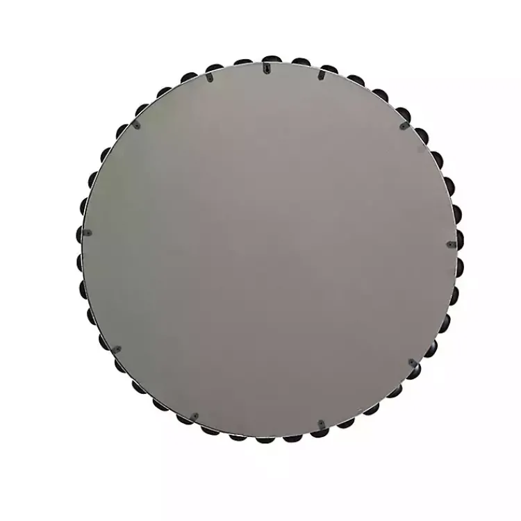 Kirklands Home Black Foiled Beaded Wall Mirror, 36 in. Outlet