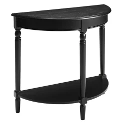 Kirklands Home French Country Half Round Console Table Black Clearance
