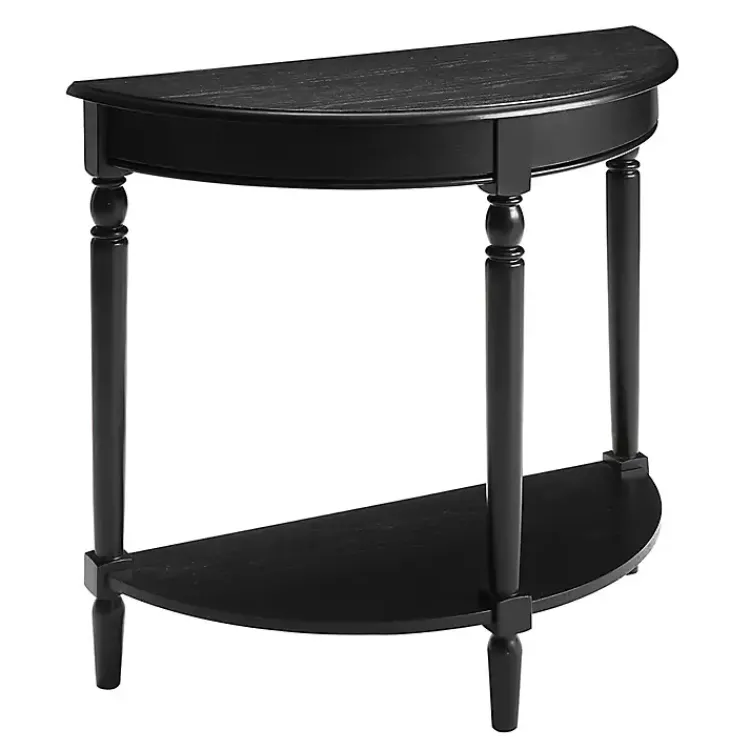 Kirklands Home French Country Half Round Console Table Black Clearance