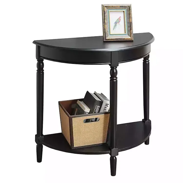 Kirklands Home French Country Half Round Console Table Black Clearance
