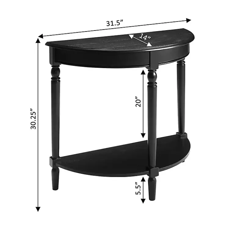 Kirklands Home French Country Half Round Console Table Black Clearance