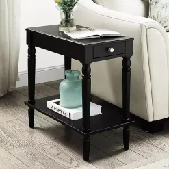 Kirklands Home French Country Single Drawer Accent Table Black Best