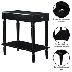 Kirklands Home French Country Single Drawer Accent Table Black Best