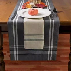 Kirklands Home French Stripe Napkins, Set of 6 Black Clearance