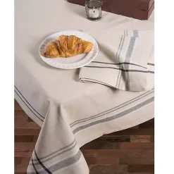 Kirklands Home French Stripe Napkins, Set of 6 Black Clearance