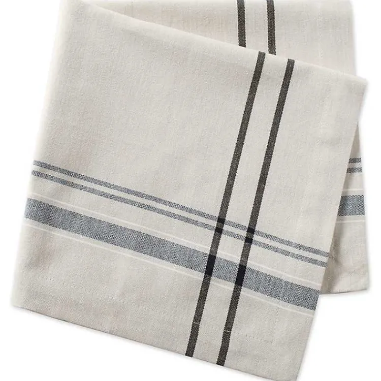 Kirklands Home French Stripe Napkins, Set of 6 Black Clearance