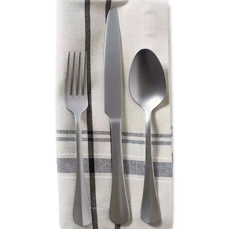 Kirklands Home French Stripe Napkins, Set of 6 Black Clearance