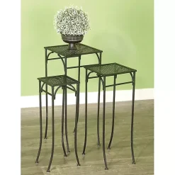 Kirklands Home Garden 3-pc. Plant Stand Set Black New