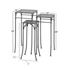 Kirklands Home Garden 3-pc. Plant Stand Set Black New