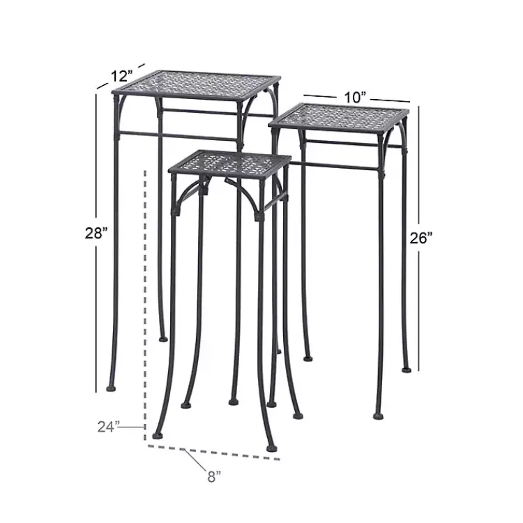 Kirklands Home Garden 3-pc. Plant Stand Set Black New