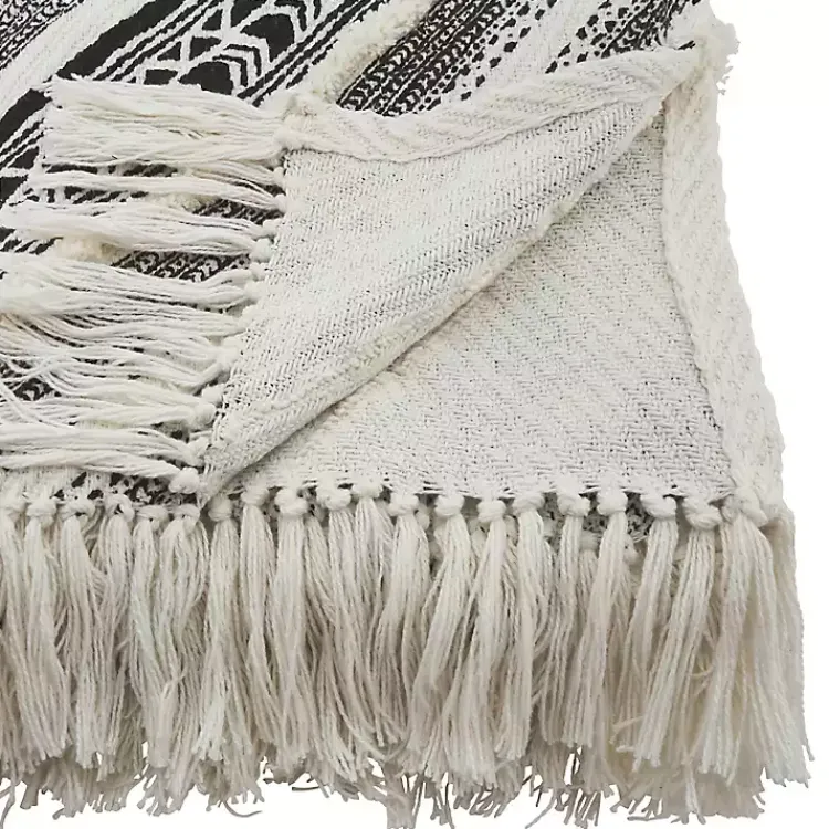 Blankets & Throws>Kirklands Home Black Geometric Diamond Throw