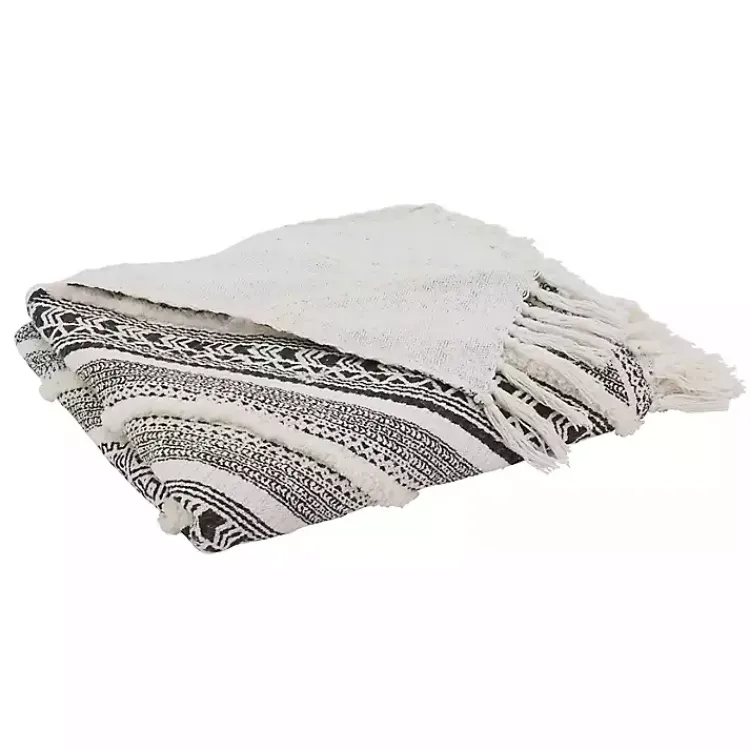 Blankets & Throws>Kirklands Home Black Geometric Diamond Throw