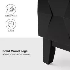 Kirklands Home Geometric 2-Drawer Charging Nightstand Black Outlet
