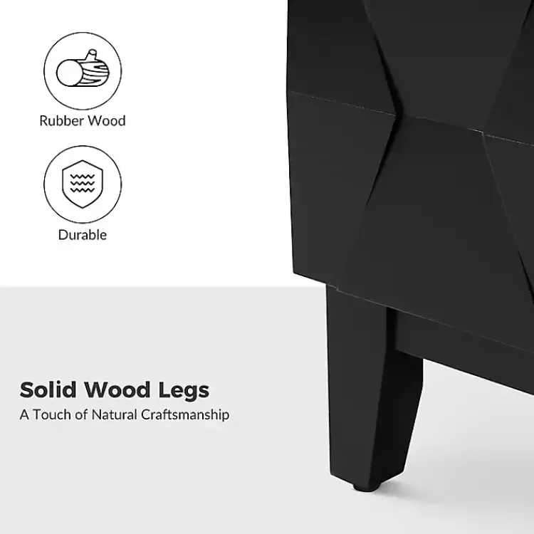 Kirklands Home Geometric 2-Drawer Charging Nightstand Black Outlet
